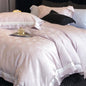 Decobites Butterfly Jacquard Bedding Set - 4Pcs Brushed Lyocell Cotton Duvet Cover & Sheet