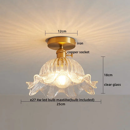 DecorBites™ Glass Copper LED Ceiling Light - Simple Art Decorative Chandelier