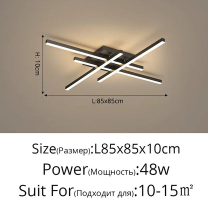 DecorBites™ Gold Black Aluminum LED Chandeliers for Bedroom Dining Living Room Lighting