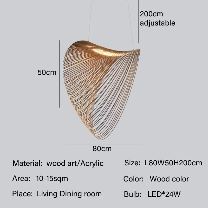 DecorBites™ Bamboo Pendant Light Chandelier for Living Room Dining Kitchen Décor