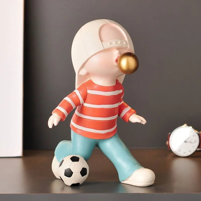 DecorBites™ Boys Sports Statues: Basketball, Football, Skateboarding. Children's Decor, Gifts, Sculpture.