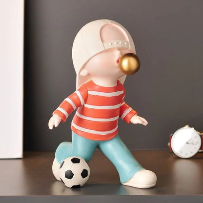 DecorBites™ Boys Sports Statues: Basketball, Football, Skateboarding. Children's Decor, Gifts, Sculpture.