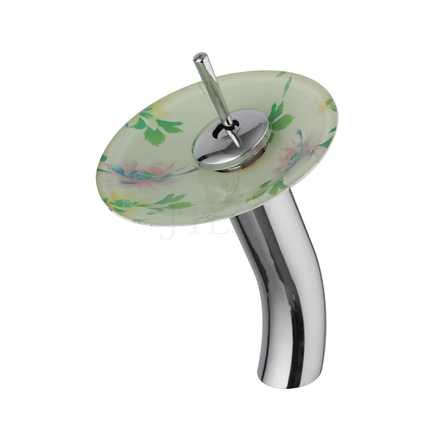 DecorBites™ Glass Rocker Handle Basin Faucet, Waterfall Mixer Taps, Chrome Finish