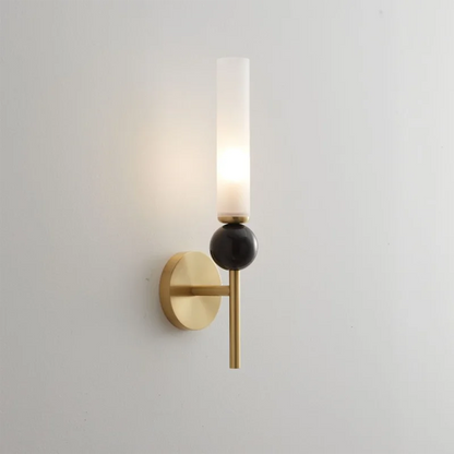 مصباح حائطي DecorBites™ بقاعدة نحاسية وغطاء زجاجي لديكور غرفة المعيشة العصرية