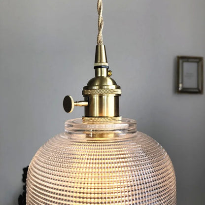 DecorBites™ Clear Glass Knob Switch LED Pendant Light Fixture: Modern Nordic Hanging Chandelier