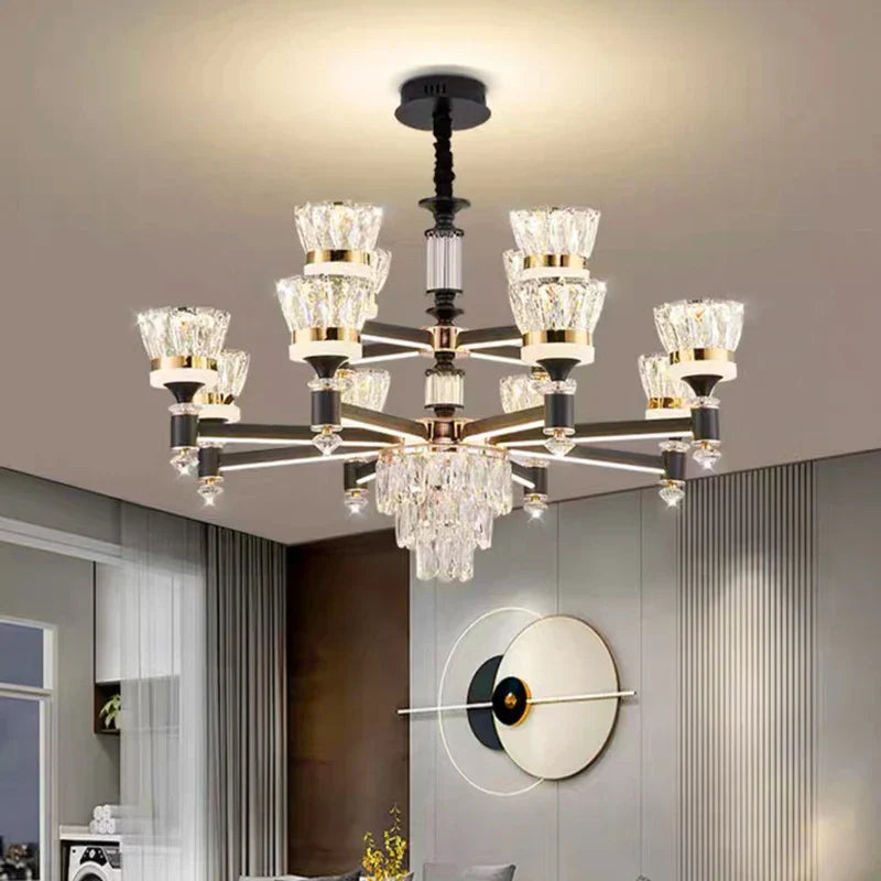 ثريا كريستال DecorBites™‎ معلقة لغرفة المعيشة وغرفة الطعام، ديكور منزلي فاخر