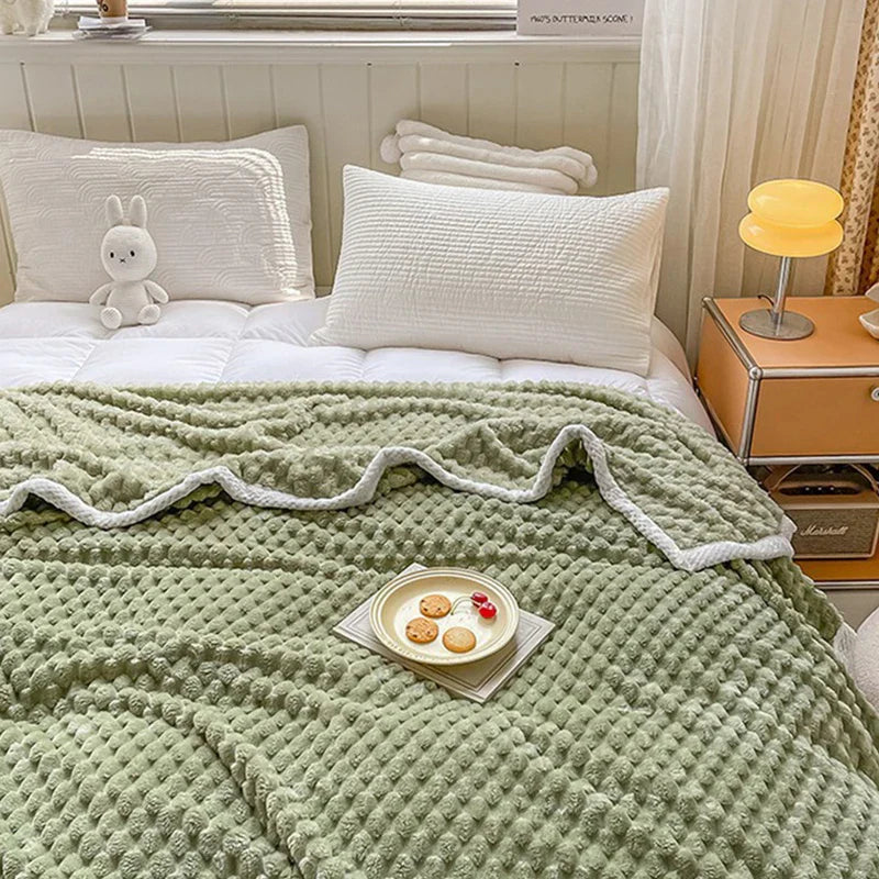 Decobites Pineapple Shape Golden Turtle Velvet Summer Blanket