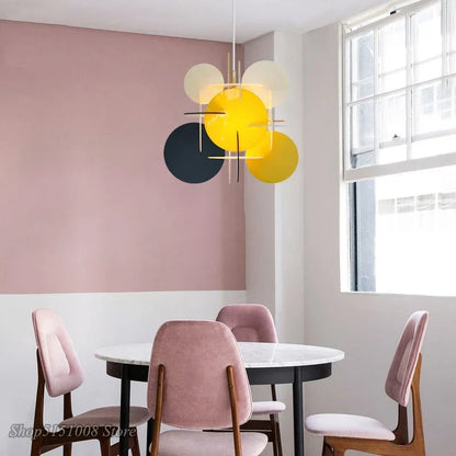 DecorBites™ LED Acrylic Pendant Lights: Nordic Creative Splice, Colorful for Living Room & Children's Room