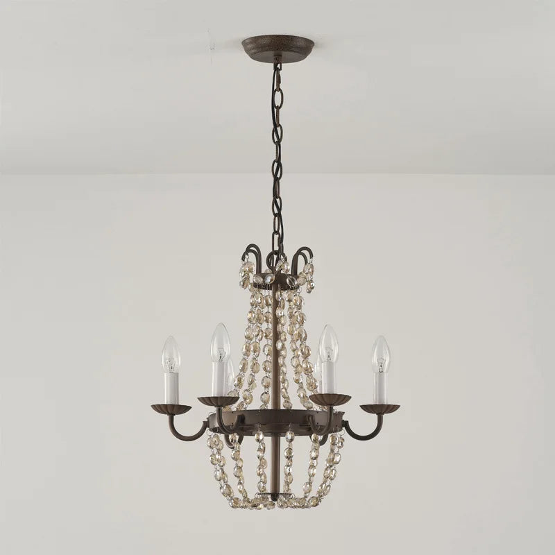 DecorBites™ Crystal Chandelier: Elegant Iron Art Pendant for Dining Room, Living Room, and More