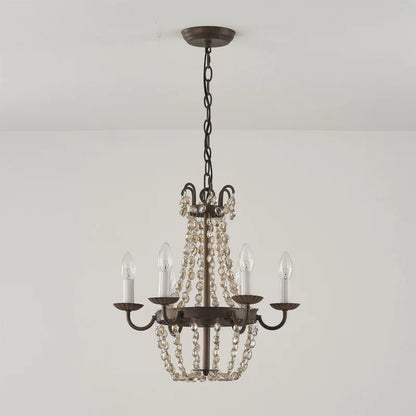 DecorBites™ Crystal Chandelier: Elegant Iron Art Pendant for Dining Room, Living Room, and More
