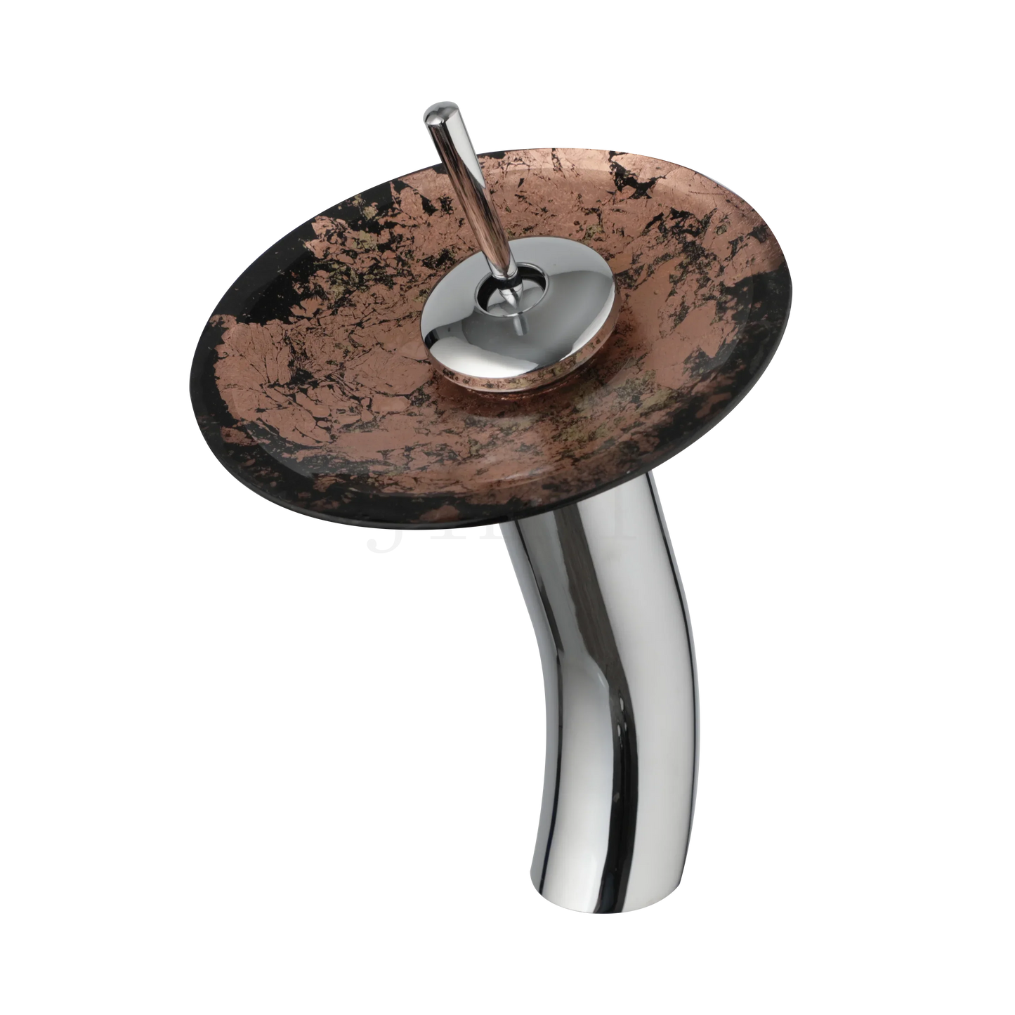 DecorBites™ Glass Rocker Handle Basin Faucet, Waterfall Mixer Taps, Chrome Finish