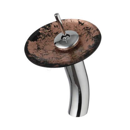 DecorBites™ Glass Rocker Handle Basin Faucet, Waterfall Mixer Taps, Chrome Finish