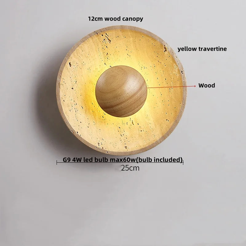 DecorBites™ LED Wall Lamp Sconce Yellow Travertine Waterproof Stair Light