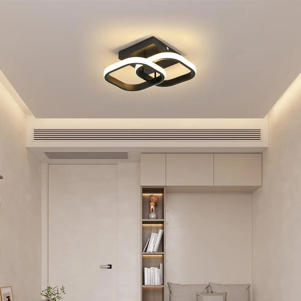 Modern Black LED Ceiling Light Bedroom 19W3000K Living Room Lighting Chandelier