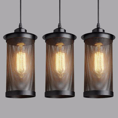 DecorBites™ Industrial Nordic Black Iron Cage Pendant Light Loft Hanging Lamp