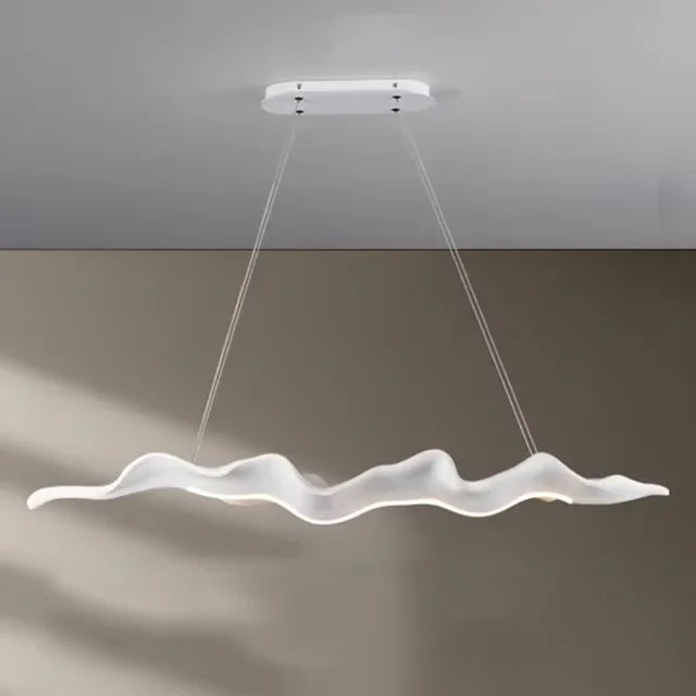 Wood Leaf Pendant Light 130cm Remote Dimming