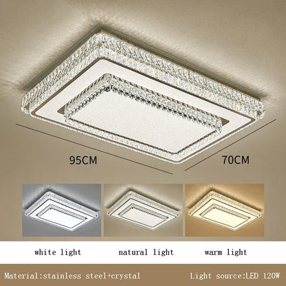 DecorBites™ Crystal LED Ceiling Lamp 2024: Luxury Minimalist Bedroom Lights