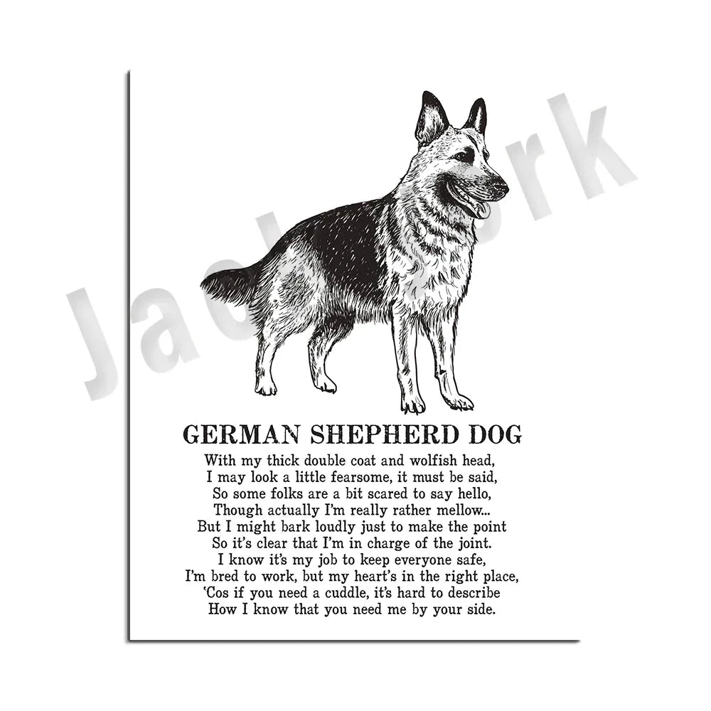 DecorBites™ Dog Breeds Poster: Chinese Crested, Chesapeake Retriever, Brussels Griffon, + More