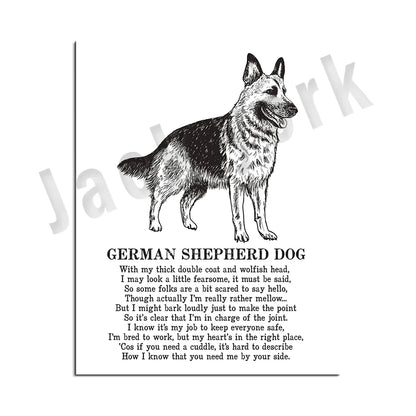 DecorBites™ Dog Breeds Poster: Chinese Crested, Chesapeake Retriever, Brussels Griffon, + More