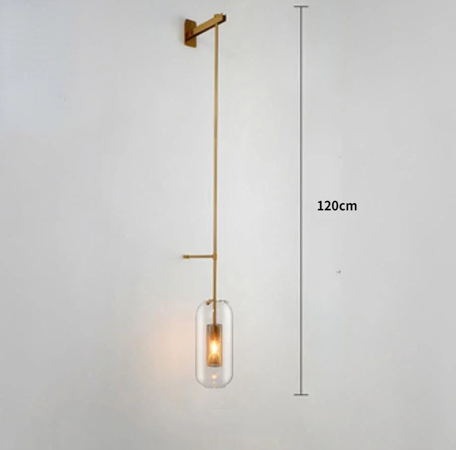 Decorbites™ Aplicadero de pared de vidrio dorado para accesorio de luz de decoración de hogar, hotel y baño