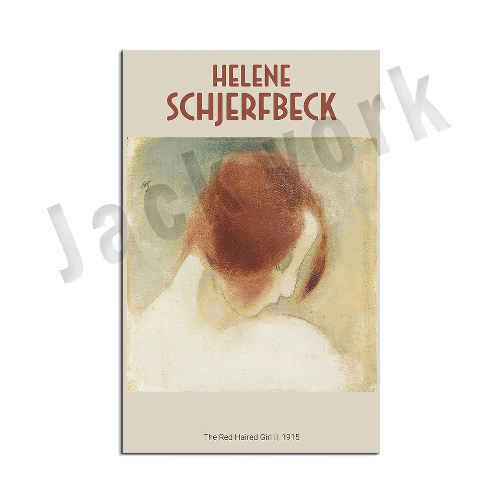 Decorbites™ Abstract Vintage-Ausstellungsplakat-Set - Helene Schjerfbeck, Zirkusmädchen, Blondes Mädchen