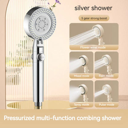 DecorBites™ Black Gas Rain Mist Shower Head for High Water Pressure and Polished Look