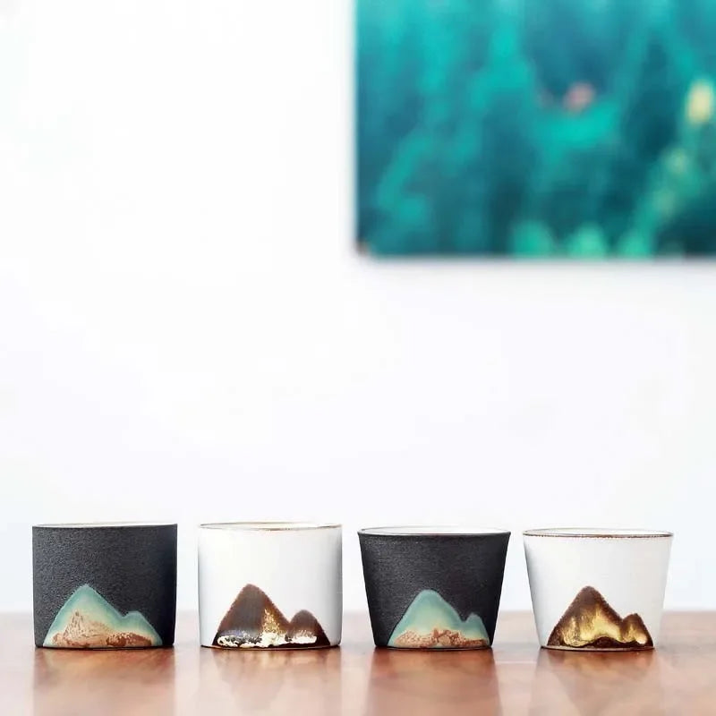 DecorBites™ Japanese Ceramic Tea Coffee Cup Porcelain Drinkware Mug - Single Pottery