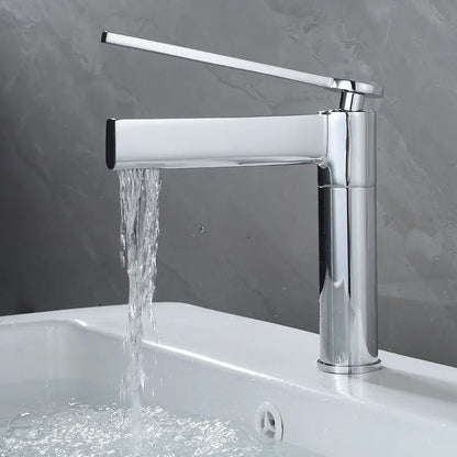 DecorBites™ Basin Faucet: Deck Mounted Hot Cold Water Mixer Taps for Bathroom Sink