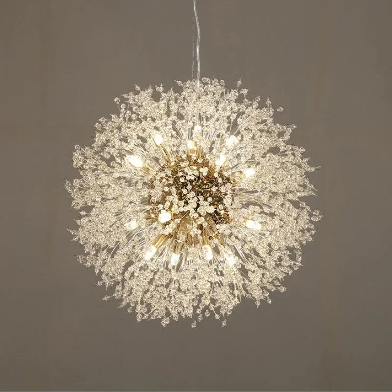 DecorBites™ Dandelion Gold/Chrome Chandelier with Crystals, G9 Pendant Lights for Elegant Lighting