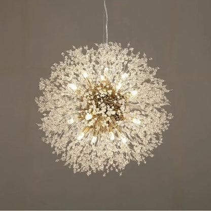 DecorBites™ Dandelion Gold/Chrome Chandelier with Crystals, G9 Pendant Lights for Elegant Lighting