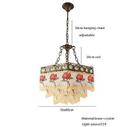 DecorBites™ French Brass Crystal Chandelier - Classic European Hanging Lamps for Living Room & Bedroom