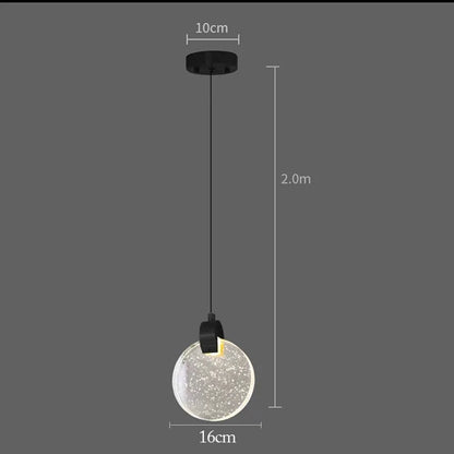 DecorBites™ Bubble Crystal Pendant Lights: Nordic LED Hanging Lamps for Living Room, Bedroom & Dining Area