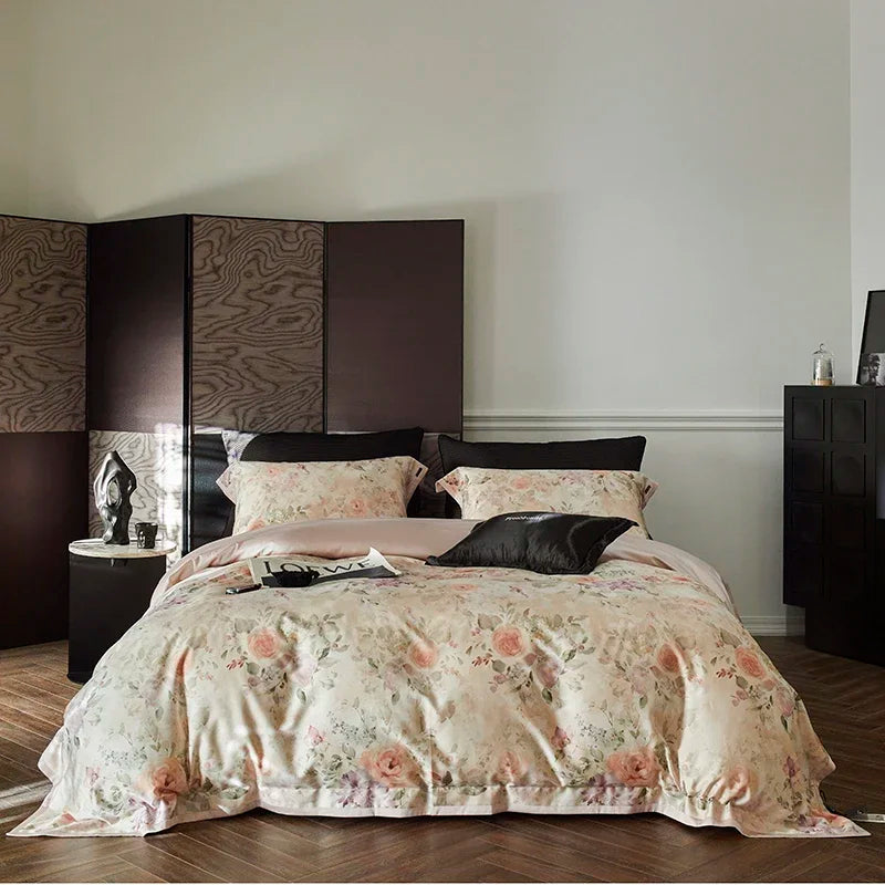 Juego de Ropa de Cama Decorbites™ Luxe 100s de Algodón Egipcio: Sábana, Manta, Cubrecama, Funda de Almohada