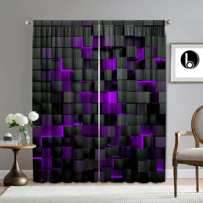 Decobites Translucent Grid Rod Pocket Curtains: Mysterious Home Decor for Kitchen, Coffee Shop & Living Room