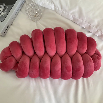 DecorBites™ Knot Plush Christmas Green Throw Pillow for Aesthetic Home Decor