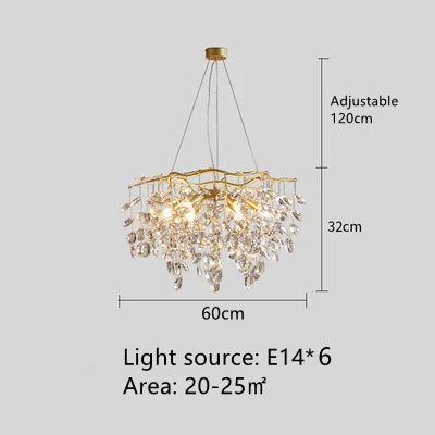 DecorBites™ Crystal Branch Pendant Chandelier for Indoor Decoration Luminaria Fixtures