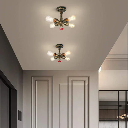 DecorBites™ Industrial Water Pipe Ceiling Light Fixture for Living Room and Restaurant Decor