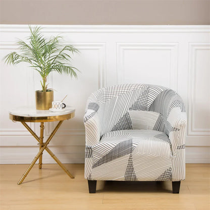 Decobites Printed Tub Chair Cover - Armchair Slipcover for Club Sofa