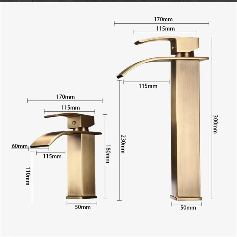 Antique Bronze Basin Faucet Classic Rustic Style