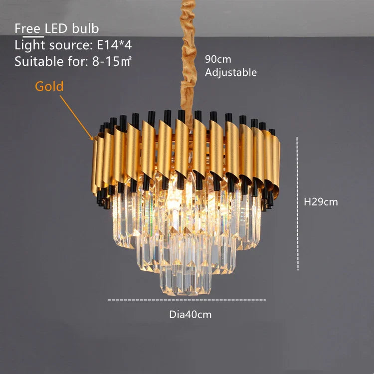 DecorBites™ High-end Luxury Crystal Ceiling Chandelier for Kitchen Dining Living Room
