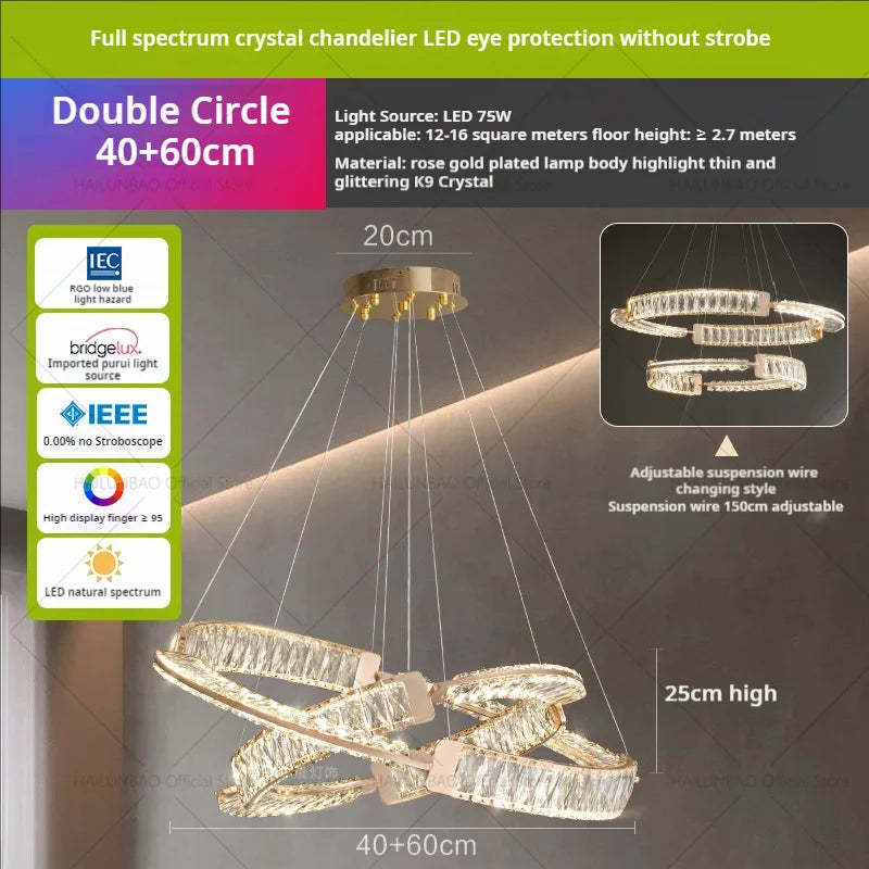 DecorBites™ Light Luxury Crystal Chandelier for Elegant Living & Dining Atmosphere