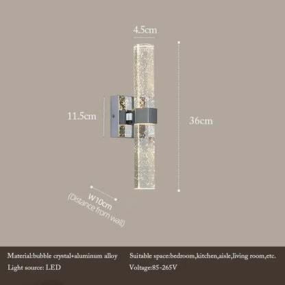 DecorBites™ Bubble Crystal LED Wall Sconces Gold Modern Indoor Lighting for Home Decor