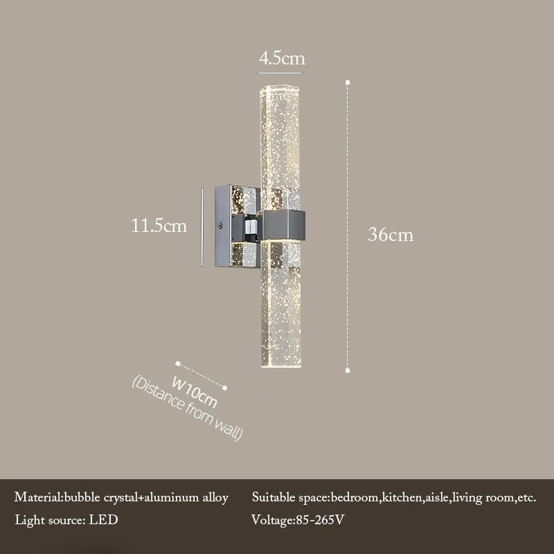 DecorBites™ Bubble Crystal LED Wall Sconces for Bathroom Dresser Living Room Bedroom Mirrors