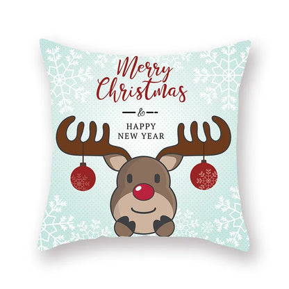 DecorBites™ Christmas Santa Elk Pillowcase 45x45cm for Sofa Chair Decor