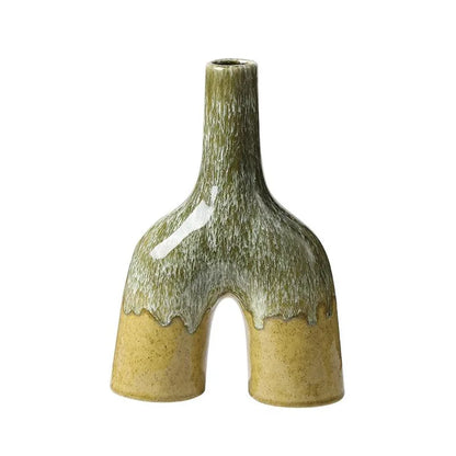 مزهرية خزفية تجريدية متغيرة الطلاء من DecorBites™ للديكور المنزلي وتنسيق الزهور