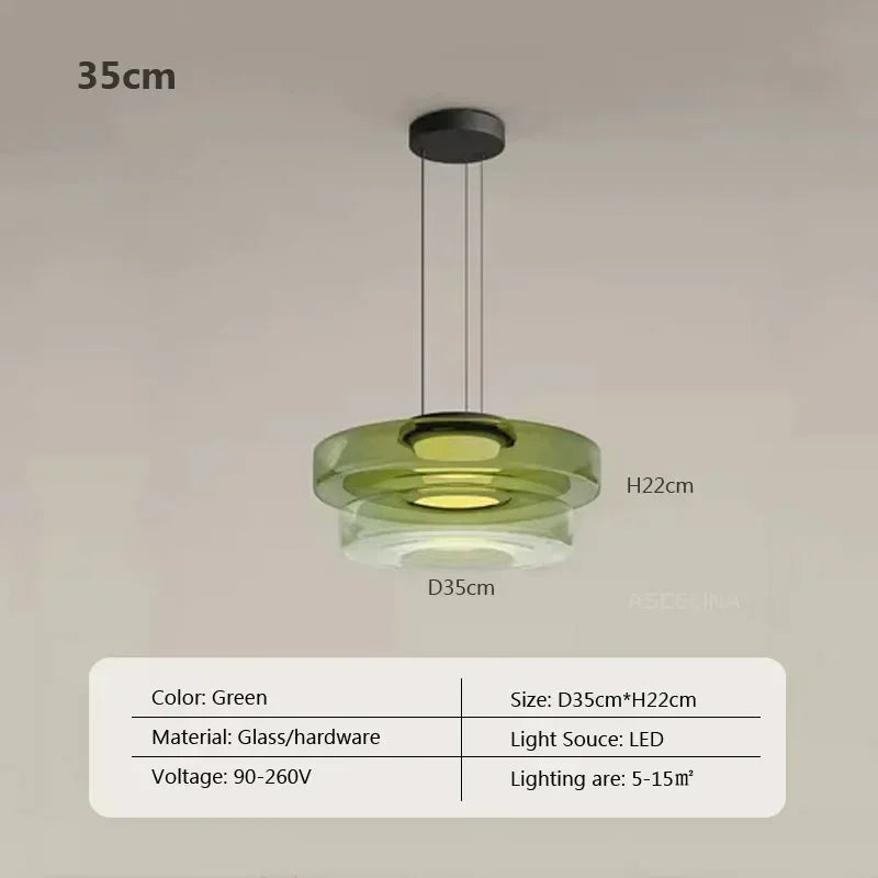 Nordic Glass Pendant Light in Green or Gray