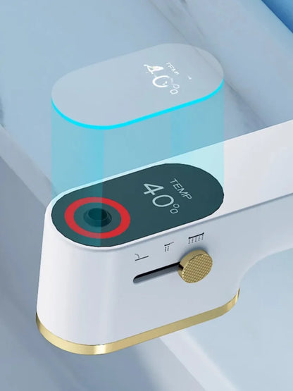 DecorBites™ LED Basin Faucet Pull Out White Gold Water Mixer Sink Tap