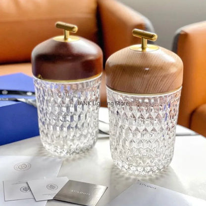 Lámpara de mesa DecorBites™ Diamond Crystal: Carga magnética, control táctil, luz nocturna LED