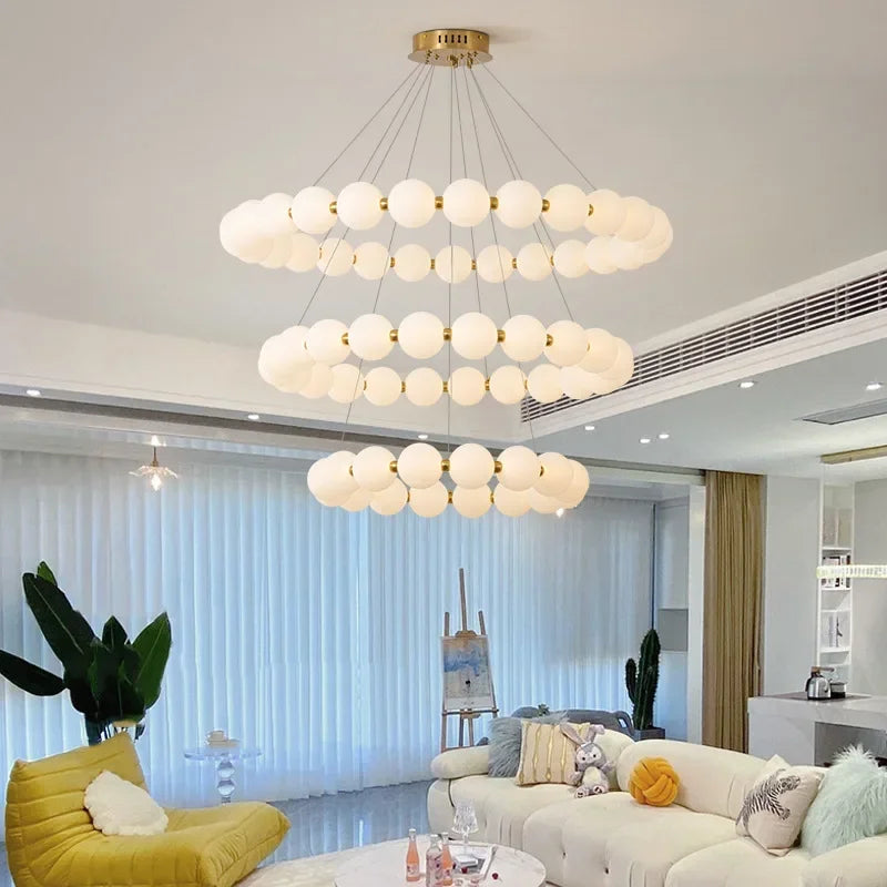 DecorBites™ LED Acrylic Chandelier for Living Room Bedroom Hall Pendant Lamps