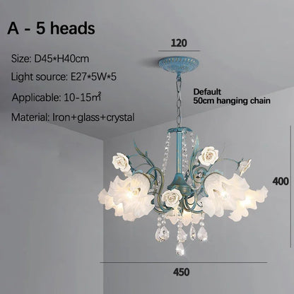 DecorBites™ Crystal Flower Chandelier: Luxury LED French Style for Home, Hotel, or Shop